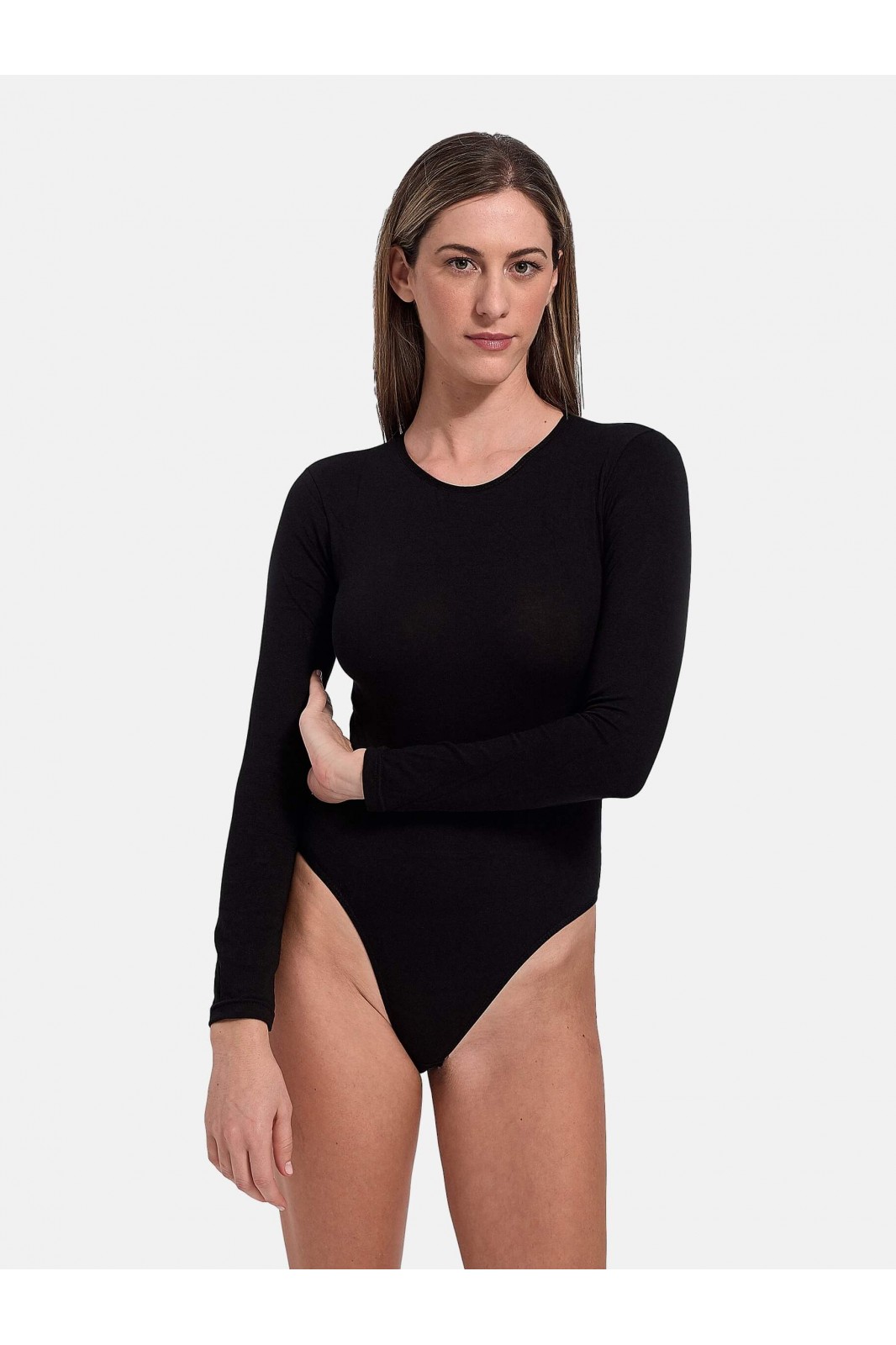 Long sleeve bodysuit with neckline