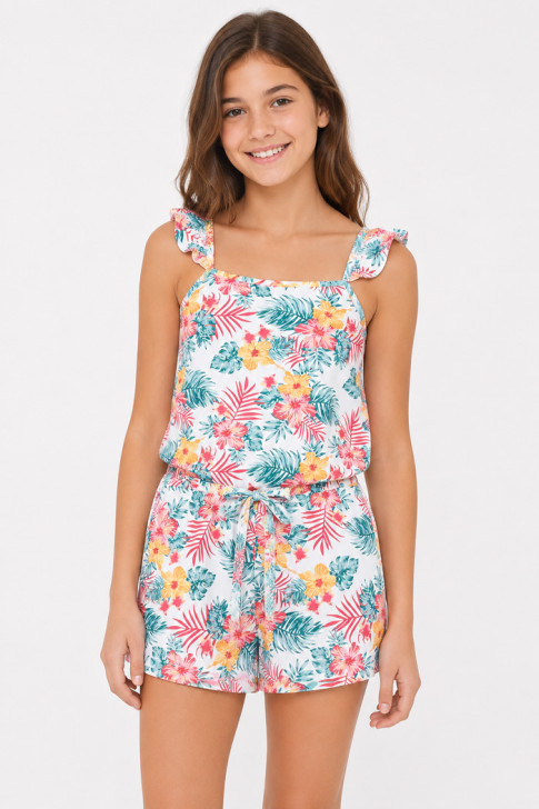 TRAX Flowers girls' floral playsuit with shorts 43136