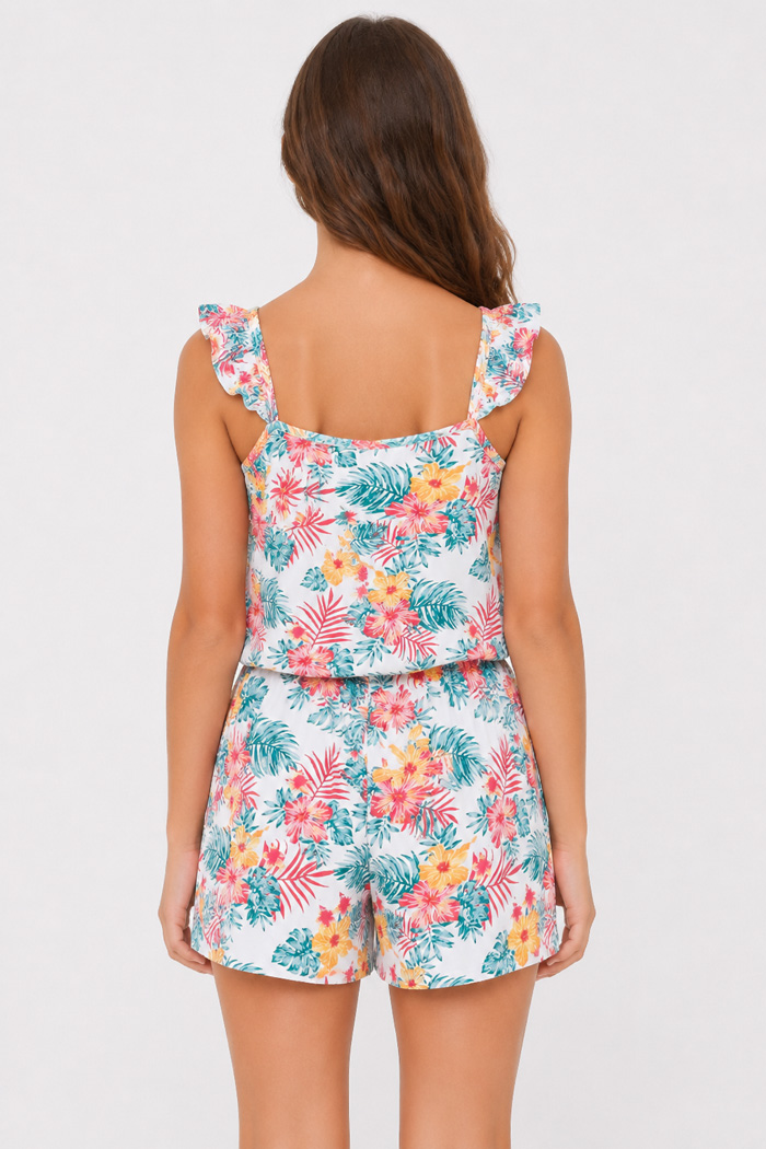 TRAX Flowers girls' floral playsuit with shorts 43136