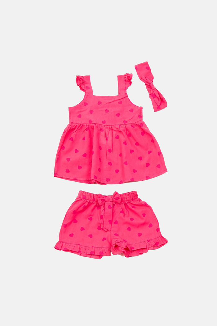 TRAX girls' top and shorts set 49240 fuchsia