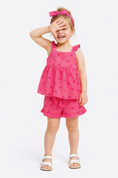 TRAX girls' top and shorts set 49240 fuchsia