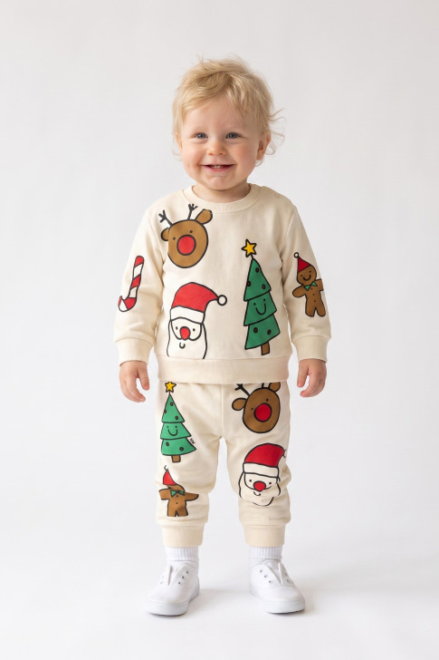 TRAX baby boys' top and trousers set 50552, Cream