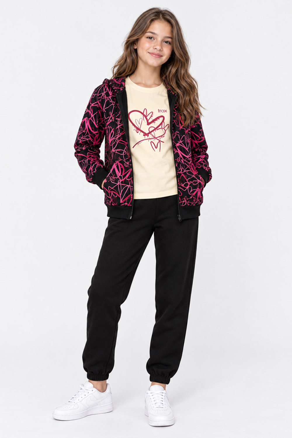 TRAX Hearts 50644 girls’ 3-piece set with hooded jacket