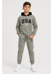 TRAX boys' hooded tracksuit 50819 Dusty