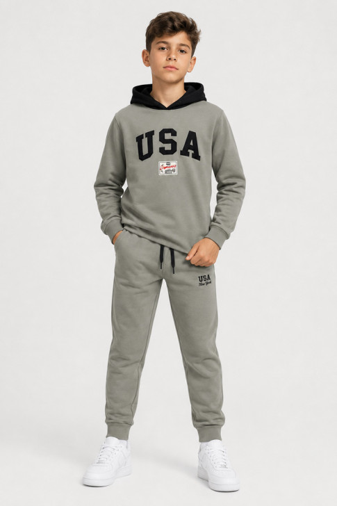 TRAX boys' hooded tracksuit 50819 Dusty