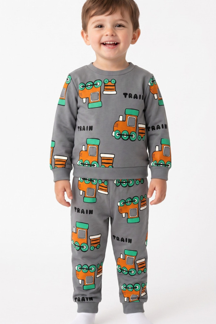 TRAX 50994 boys’ grey train pyjamas