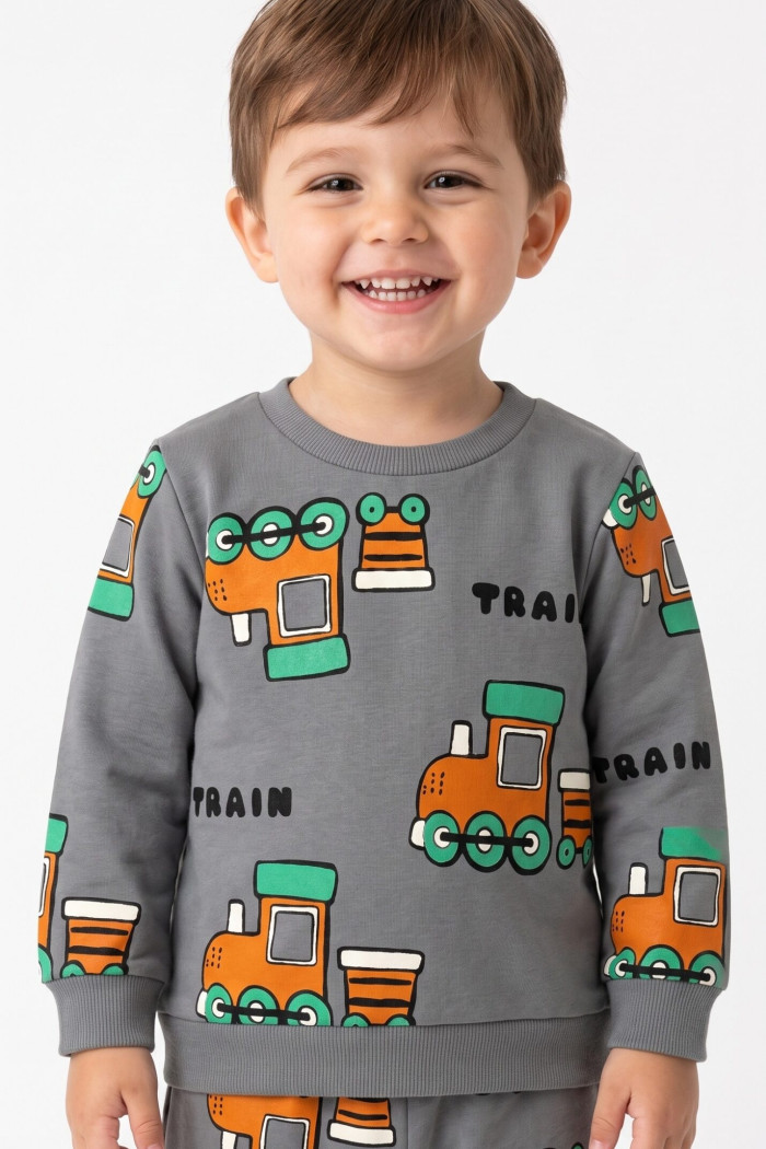 TRAX 50994 boys’ grey train pyjamas