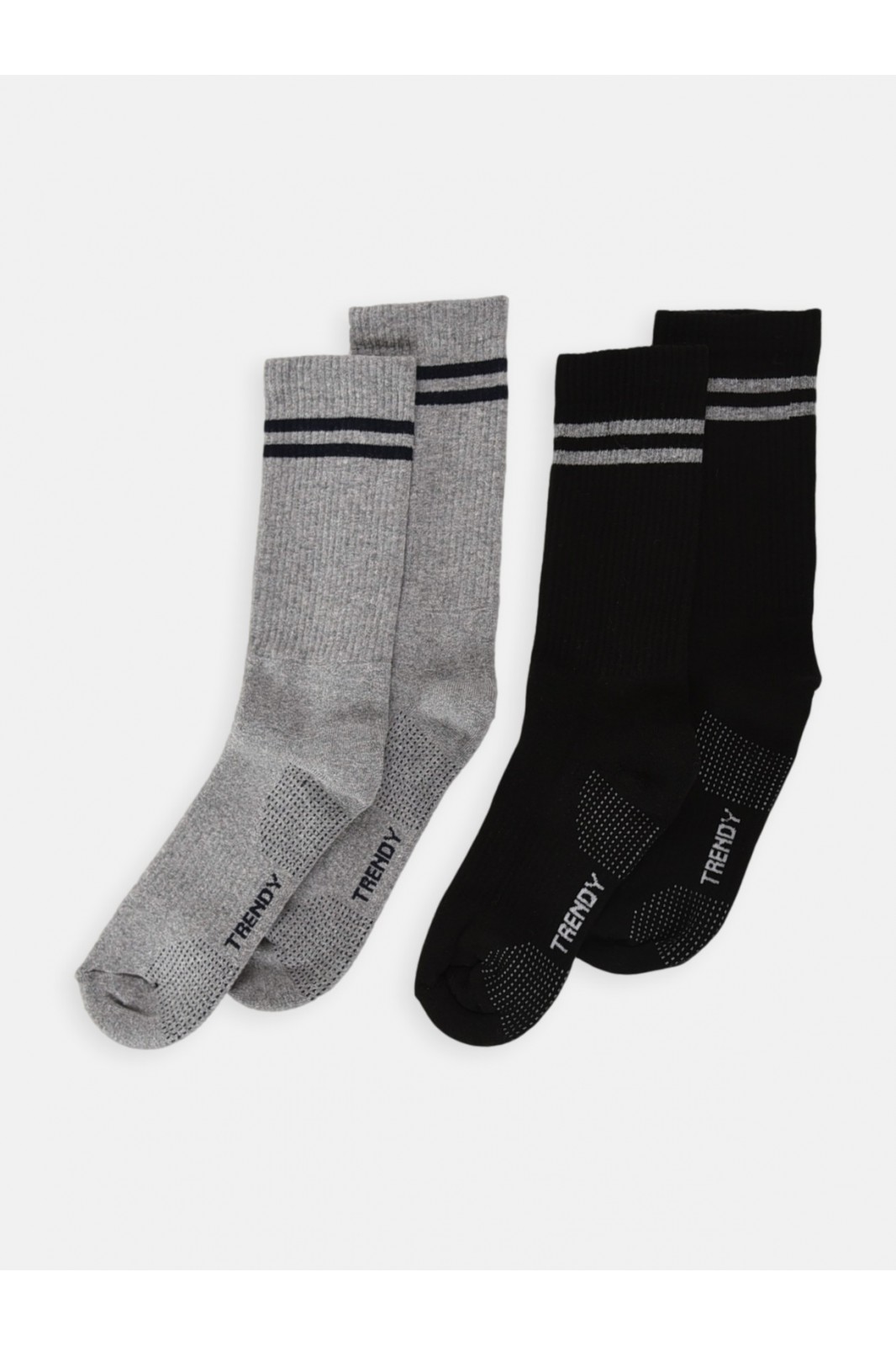 Sports socks TRENDY 2 Pack Grey and Black