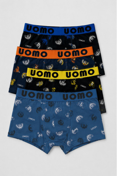UOMO Boys’ Boxer Shorts, 4 Pieces, B604