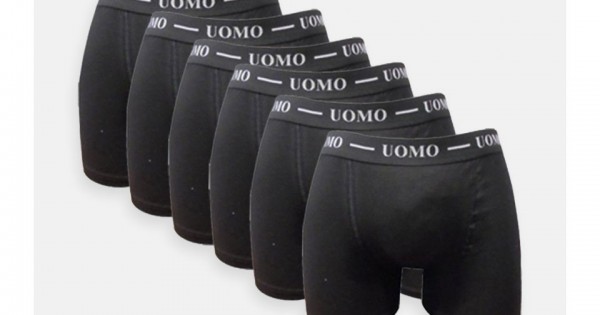 Men underwear boxer UOMO Black 6 Pack 