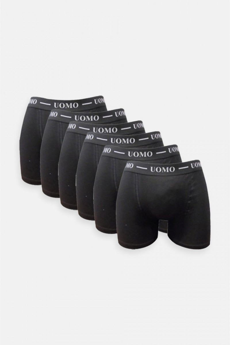 Men underwear boxer UOMO Black 6 Pack