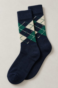 ZENITH Winter-Socken Dunkelblau kariert ZEN-5541-2