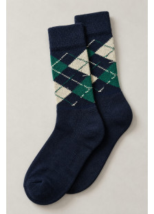 ZENITH Winter Socks Dark Blue Check ZEN-5541-2