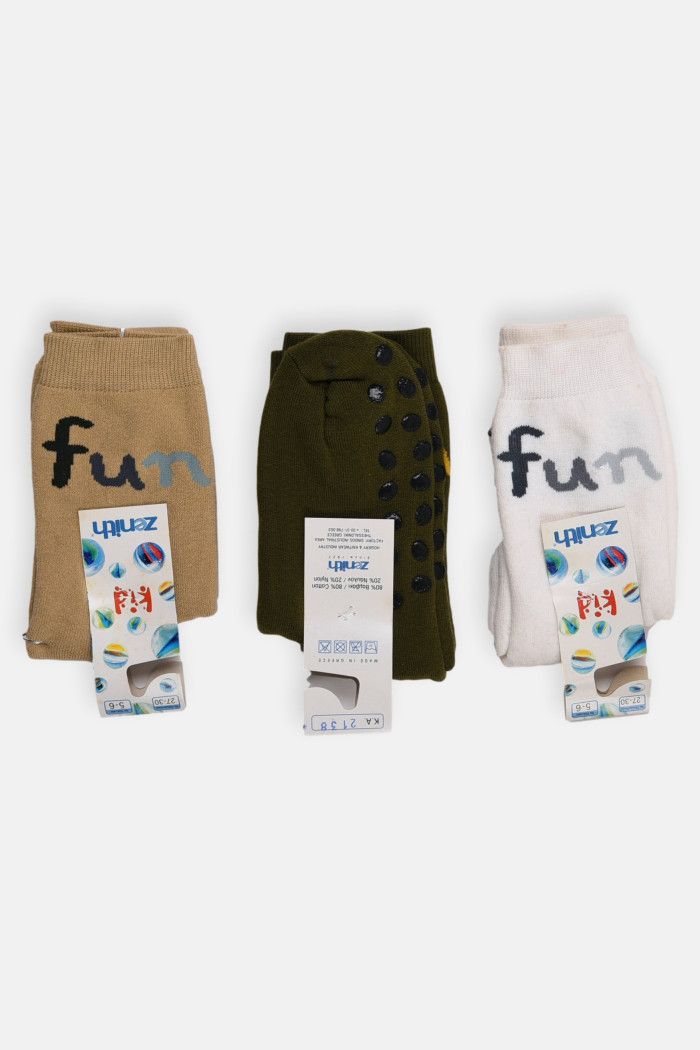 Zenith KA2138 boys' terry socks with grip dots