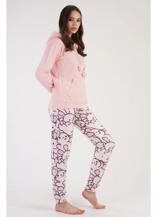 VIENETTA Women's Fleece Hooded Pyjama Set 304038 Powder