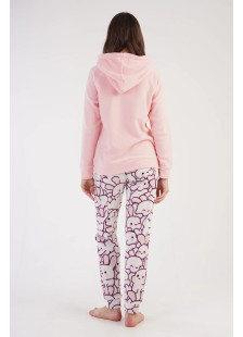 VIENETTA Women's Fleece Hooded Pyjama Set 304038 Powder