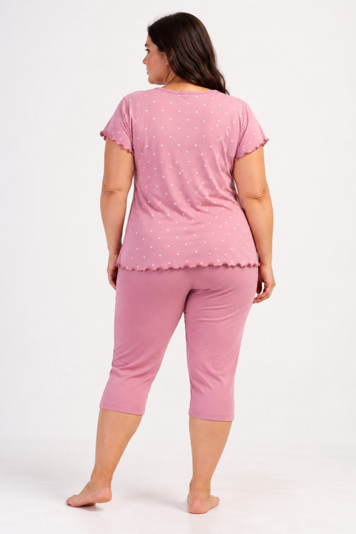 Women’s Plus Size Capri Set VIENETTA 404006 Pink
