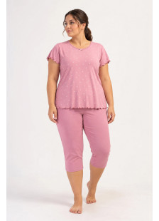 Women’s Plus Size Capri Set VIENETTA 404006 Pink