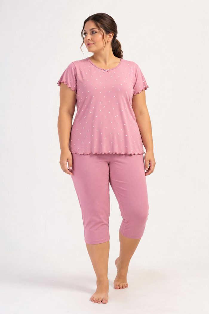 Women’s Plus Size Capri Set VIENETTA 404006 Pink