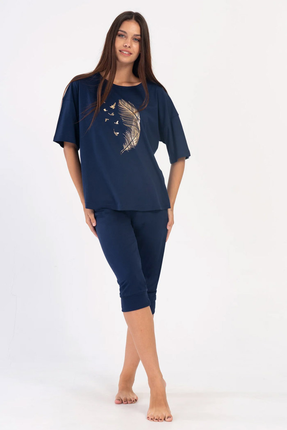 Short-Sleeved Capri Pyjamas VIENETTA 405191