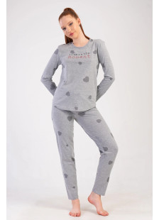 VIENETTA 502070 Women’s Long-Sleeved Pyjamas – Grey Marl