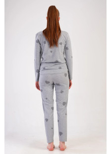 VIENETTA 502070 Women’s Long-Sleeved Pyjamas – Grey Marl