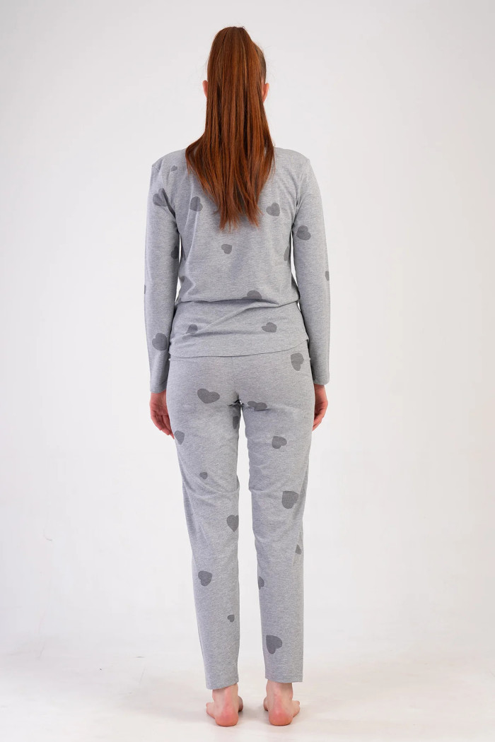 VIENETTA 502070 Women’s Long-Sleeved Pyjamas – Grey Marl