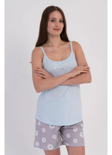 VIENETTA 602052 Women’s Light Blue Strappy Shorts Set