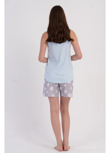 VIENETTA 602052 Women’s Light Blue Strappy Shorts Set