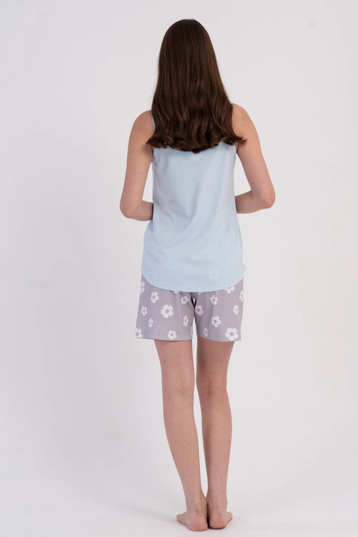 VIENETTA 602052 Women’s Light Blue Strappy Shorts Set