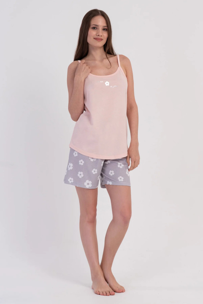 VIENETTA 602052 Women’s Light Blue Strappy Shorts Set