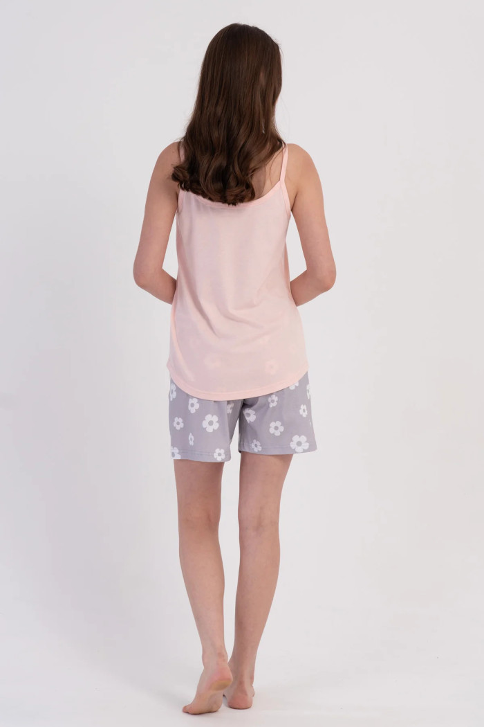 VIENETTA 602052 Women’s Light Blue Strappy Shorts Set