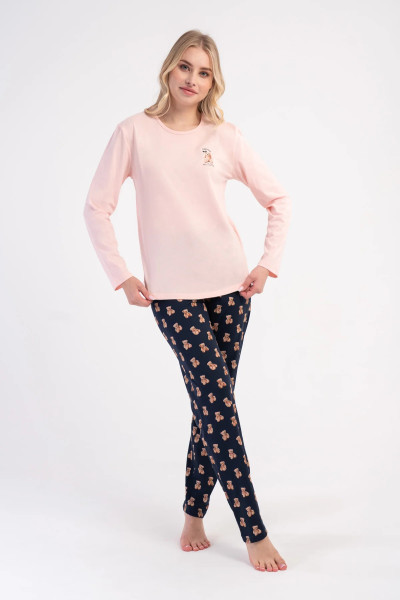 VIENETTA 603003 Women’s Long-Sleeved Pyjama Set Pink