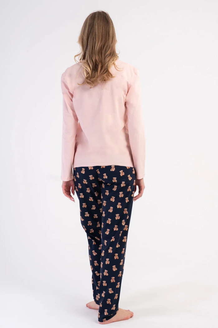 VIENETTA 603003 Women’s Long-Sleeved Pyjama Set Pink